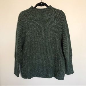 Chico’s Green Marled Mock-Neck Pullover Sweater 1 (Medium)